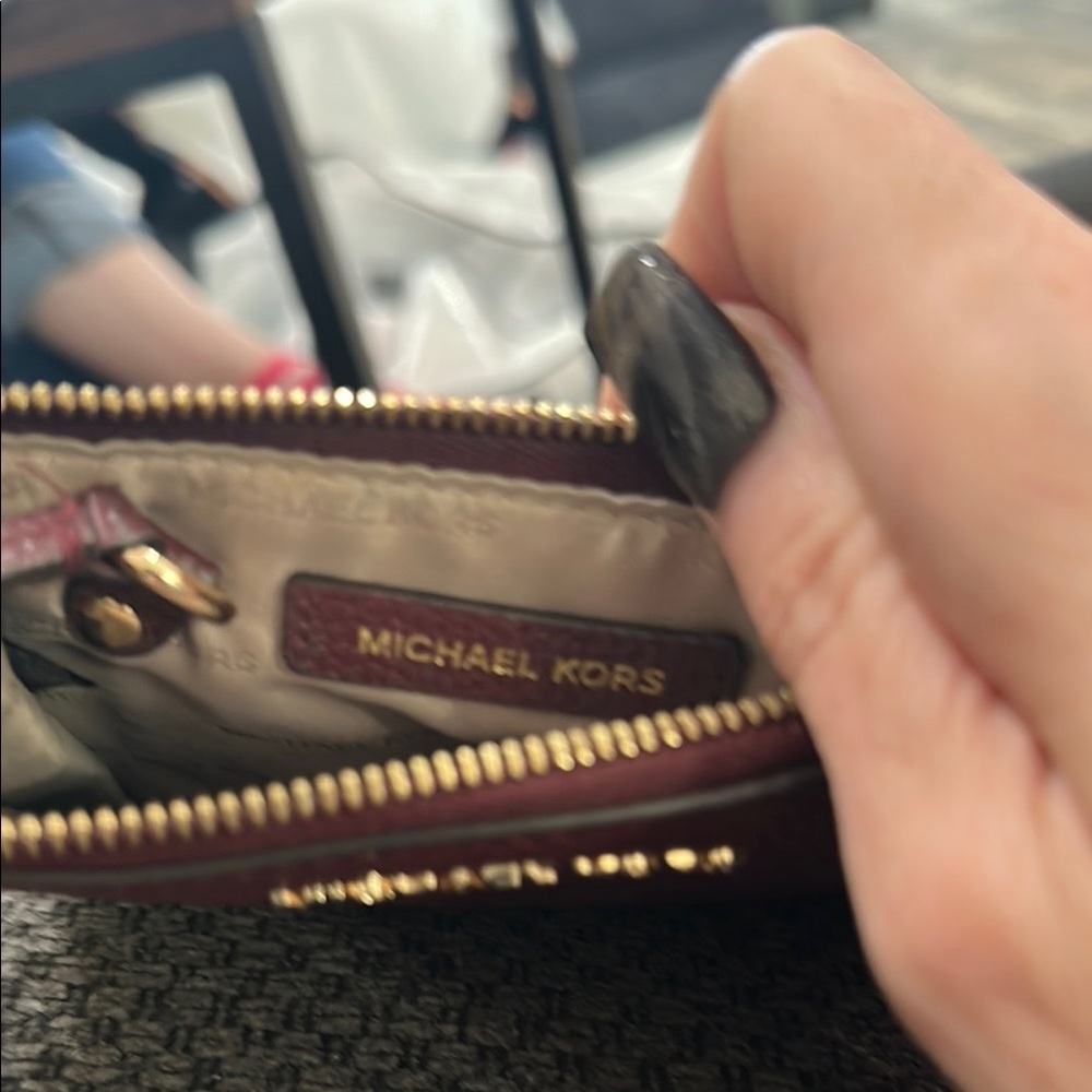 Michael Kors Burgundy Leather Wristlet Coin Wallet​ - Picture 6 of 6